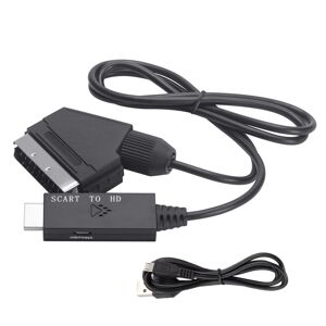 Shoppo Marte Scart To HDMI-Compatible Converter Video Audio Adapter Cable (Black)
