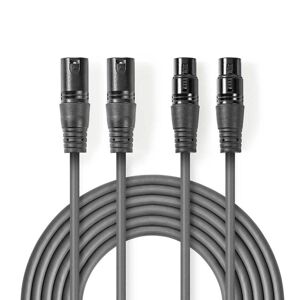 Nedis Balanceret Audio kabel   2x XLR 3-Pin Hanstik   2x XLR 3-Pin Hunstik   Nikkelplateret   0.50 m   Runde   PVC   Mørkegrå   Kartonhylster