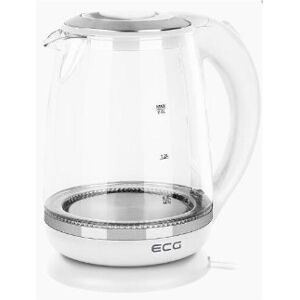 ECG Electric kettle RK 2020 White Glass, 2 L, 360° base with power cord storage, Blue backlight, 1850-2200 W