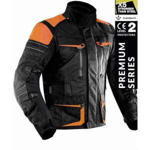 KAMPANJ PREMIUM DYNATECH MEL / ORANGE KEVLAR 17092: 2020 VANDTÆT MOTORCYKEL ALL-WEATHER JAKKE