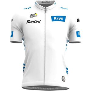 Santini Bedste Unge Rytter Tour De France Fan Line 2023 Kort Ærme Jersey Hvid XS Dreng