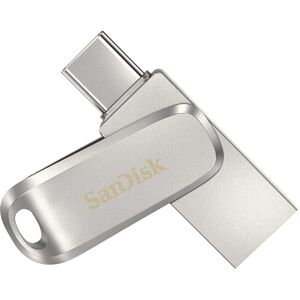 USB-stik SanDisk Ultra Dual Drive Luxe Sølvfarvet Stål 256 GB