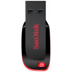 USB stick SanDisk Cruzer Blade Sort Sort/Rød 128 GB