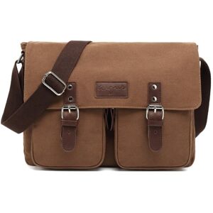 AUGUR Men Single-shoulder Crossbody Messenger Canvas Bag(Coffee)