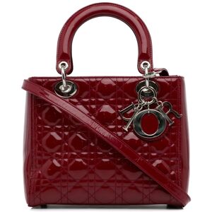 Christian Dior Pre-owned Dior Medium Patent Cannage Lady Dior Red