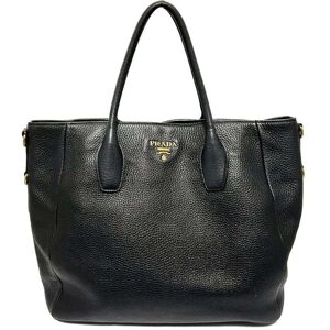 Pre-owned Prada Vitello Daino Satchel Black