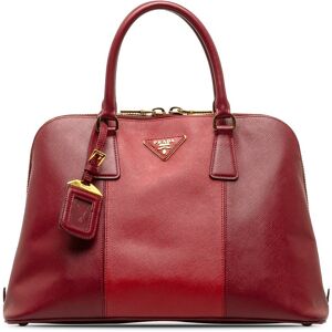 Pre-owned Prada Medium Saffiano Bicolor Promenade Handbag Red