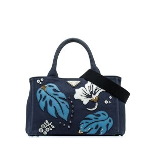 Pre-owned Prada Canapa Hawaii Satchel Blue