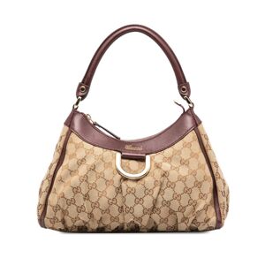 Pre-owned Gucci GG Canvas Abbey D-Ring Handbag Brown