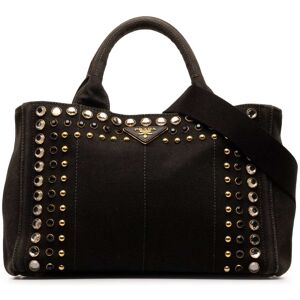 Pre-owned Prada Canapa Bijoux Satchel Black