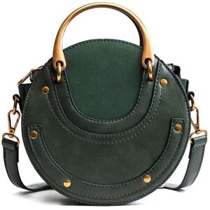 shopnbutik Circular Scrub PU Leather Women Bags Retro Handbag Shoulder Mini Bag(Green)