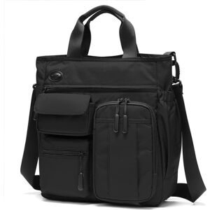 My Store Lightweight Casual Multi-Compartment Laptop Handbag Large Capacity Messenger Bag(Black)