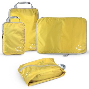 shopnbutik 4pcs/set Yellow Travel Waterproof Portable Compression Storage Bag Set