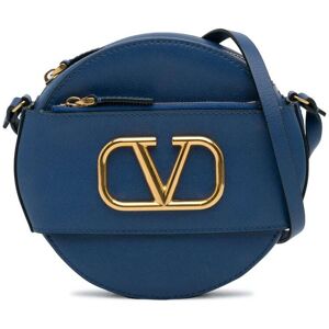 Pre-owned Valentino VLogo Round Crossbody Bag Blue