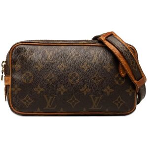 Pre-owned Louis Vuitton Monogram Pochette Marly Bandouliere Brown