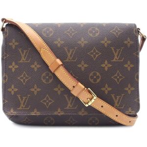 Pre-owned Louis Vuitton Monogram Musette Tango Long Strap Brown