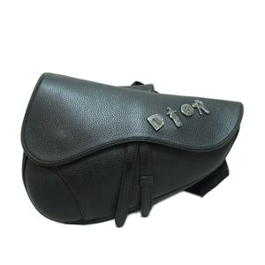 Christian Dior Pre-owned Dior Leather Saddle Crossbody Bag Black