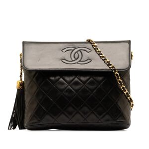 Pre-owned Chanel CC Quilted Lambskin Crossbody Black