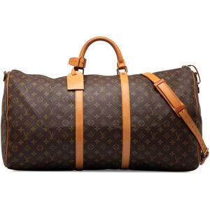 Pre-owned Louis Vuitton Monogram Keepall Bandouliere 60 Brown