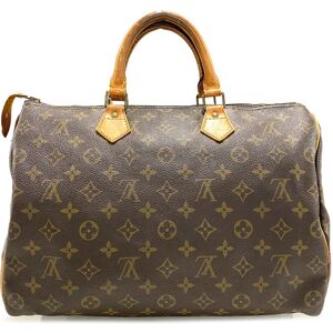 Pre-owned Louis Vuitton Monogram Speedy 35 Brown