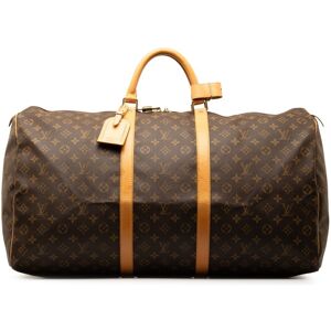 Pre-owned Louis Vuitton Monogram Keepall 60 Brown