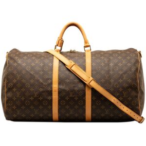 Pre-owned Louis Vuitton Monogram Keepall Bandouliere 55 Brown