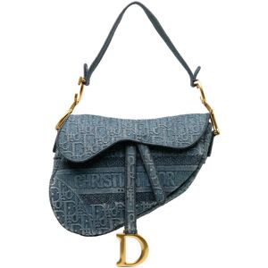 Christian Dior Pre-owned Dior Oblique Denim Saddle Bag Blue