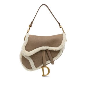 Christian Dior Pre-owned Dior Shearling Saddle Bag Brown