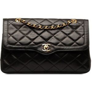 Pre-owned Chanel Lambskin Paris Double Flap Black