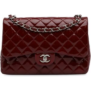 Pre-owned Chanel Jumbo Classic Patent Double Flap Red