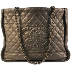 Pre-owned Chanel CC Quilted Calfskin Istanbul Tote Brown