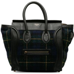 Pre-owned Celine Mini Tartan Luggage Tote Blue