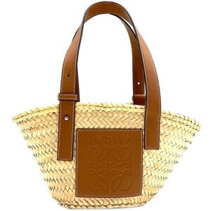 Pre-owned Loewe Small Raffia Basket Tote Brown