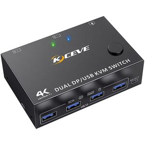 Shoppo Marte KC-KVM202DP 4K 60Hz USB3.0 DP Dual Monitors KVM Switch