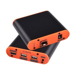 Shoppo Marte OPT882-KVM HDMI Extender (Receiver & Sender) Fiber Optic Extender with USB Port and KVM Function, Transmission Distance: 20KM (EU Plug)