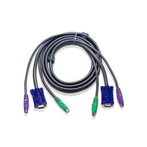 2L-5005P/C - Tastatur / video / mus (KVM) kabel - PS/2, 6-benet, HD-15 (M) - PS/2, 6-benet, HD-15 - 5, 0m - til ATEN CS-142, MasterView CS-124, 8
