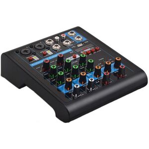 High Discount Professionel 4-kanals lille Bluetooth Mixer med Reverb Effect for Home Karaoke USB Live Stage Performance EU-stik