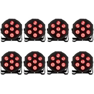 SupplySwap LED Par Lys, RGBWA+UV Farveblanding, DMX512 Kontrol, 8PCS RGBW, EU-stik