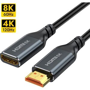 NÖRDIC HDMI 8K60Hz 4K 120Hz forlængerkabel han til hun 20cm HDMI2.1 48Gbps