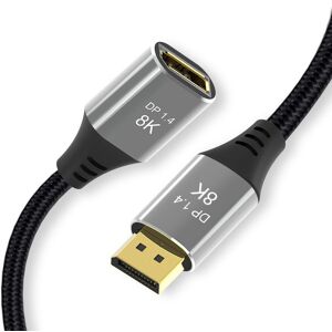 NÖRDIC 1m Displayport 1.4 forlængerkabel UHD 8K60Hz 4K144Hz 32.4Gbps 10-bit HDR