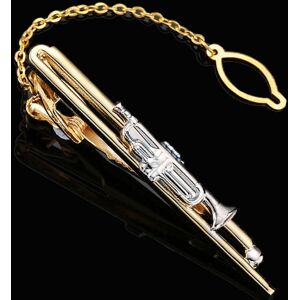 My Store 2pcs Men Business Formal Wedding Tie Clips, Color: Gold Trumpet