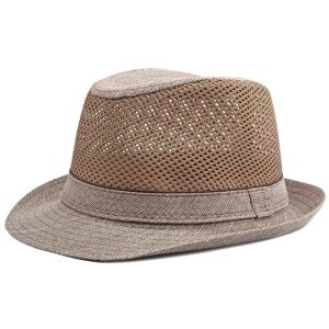 My Store Summer Jazz Hat Mesh Breathable Sunscreen Hat, Size: Average 56-58cm(Dark Khaki)