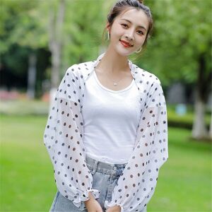 My Store Spring And Summer Chiffon Sun Protection Clothing Outdoor Riding Cashew  Printed UV Protection Sleeve, Size:160 x 50cm(White Dots)