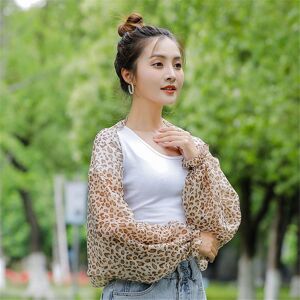 My Store Spring And Summer Chiffon Sun Protection Clothing Outdoor Riding Cashew  Printed UV Protection Sleeve, Size:160 x 50cm(Leopard)