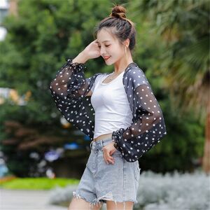 My Store Spring And Summer Chiffon Sun Protection Clothing Outdoor Riding Cashew  Printed UV Protection Sleeve, Size:160 x 50cm( Black Dots)