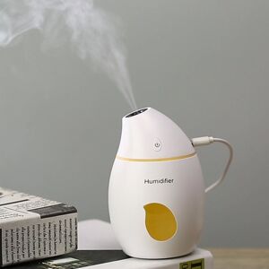 Shoppo Marte 2W Creative Portable Mango Shape Mute Desktop Air Humidifier with LED Light, Capacity: 160ml, DC 5V(White)