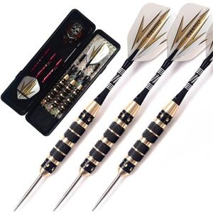 High Discount CUESOUL Professional Archer 20/23/26 Grams Steel Tip Darts -- Black Coating Brass Barrels