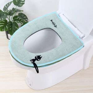 My Store Washable Bathroom Toilet Seat Cover Warmer Soft Cushion Pad Closestool Lid Mat Household Products(Green)