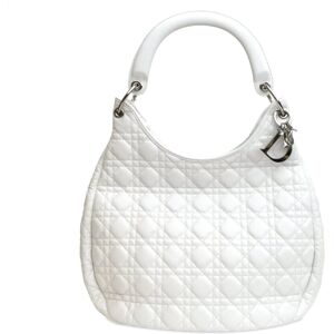 Christian Dior Pre-owned Dior Lady Dior Cannage Hobo White