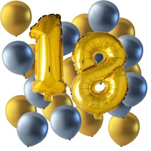 Sassier Balloner Latex Foil Mix Jubilæum 18 år - Store, glitrende balloner til jubilæumsfesten - Fødselsdag